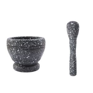 DFVDS Multi-function Mortar Pestle Set PP Manual Stone Mortar Mashed Garlic Durable Grinder Bowl Garlic