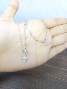 KALUNG RANTAI JEDAR + LIONTIN WAJIK MP FULL/ KALUNG PERAK ASLI SILVER 925 LAPIS EMAS/ KALUNG FASHION WANITA IMPOR TERBARU