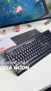 Bàn phím máy tính văn phòng SIDOTECH INPHIC V580 có dây chống ồn silent chống nước giả cơ gaming cho làm việc chơi game