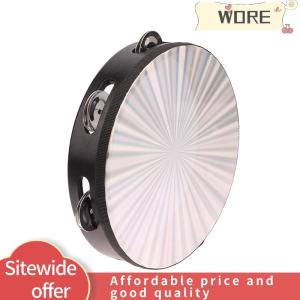 WORE กลองมือขนาด6 8 10นิ้วทำจากไม้พร้อมด้วยเครื่องดนตรีกริ๊งสองแถวสำหรับการศึกษา