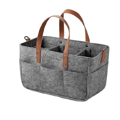 Baby Felt Diaper Bag Foldable Felt Storage Bag Baby Travel Organizer Basket Maternity Mommy Bag Tote Bag Hanging Nappy Diaper Bag Diaper Bayi