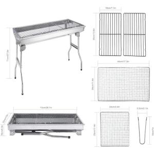 Foldable Heavy Duty BBQ Grill – Portable Stainless Steel Camping Grill Outdoor Party Garden Picnic