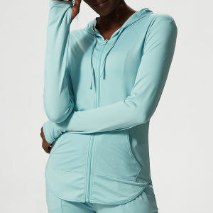 alo yoga แจ็คเก็ตผู้หญิง   เสื้อฟิตเนสแขนยาวแบบบางสไตล์ฤดูใบไม้ร่วง   ท็อปสปอร์ตสำหรับผู้หญิงไซส์ใหญ่