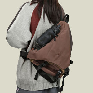 DYJKOUG Large Capacity Nylon Bag Men Letter Retro Mens Shoulder Bag Portable Adjustable Crossbody Bag