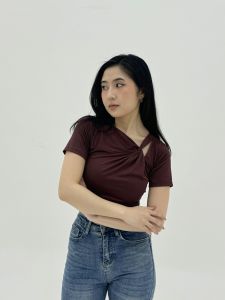 LOTUS Vanessa Top Atasan Wanita Lengan Pendek Basic Korean Top Summer Kekinian