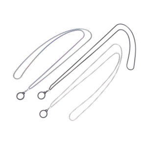 [COD] Anti-Lost Pen Lanyard Anti-drop Portable Metal Chain Necklace Lanyard Metal Lanyard Sling Snake Bone Chain With Rubble Ring