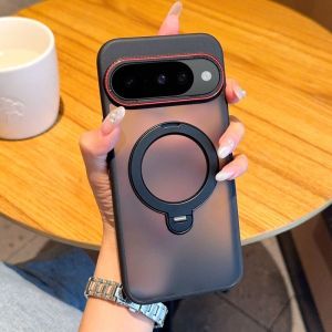 For Google Pixel 11 Pro XL Case Fashion Matte Transparent Rotate Stand Protective Back Cover For Pixel 11 Pro Shell