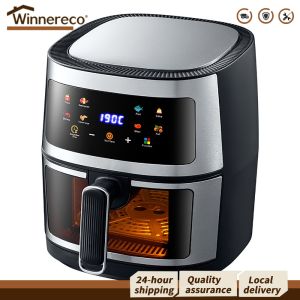 [Winnereco Flagship Mall] 5L Stainless Steel Multi-Function Air Fryer Timer & Temperature Control Visual Air Fryer with Touch Screen for Kitchen