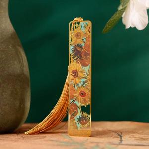 Metal Bookmark Chengpin Flower Shadow Series Bookmark Creative Retro Famous Painting Metal Handheld Hanger Reading Book Clip