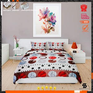 Sprei katun motif round. Brown aesthetic anti geser king size