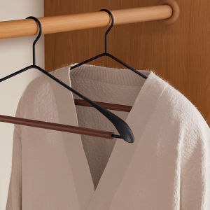 [Eqrbtl] Thickened Wide-shoulder Beech Iron Suit Hanger Seamless Non-slip Paint Metal Hanger Home Hotel Dry And Wet Dual-use Hange