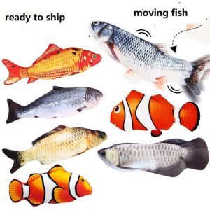 30cm USB Electric Swing Fish Plush Toy for Baby Touch Jump Fish