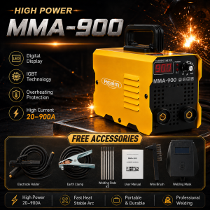 REAIM MMA-999 IGBT Inverter Welding Machine 220V Portable MMA ARC Stick Welder with Accessories for Home Repair and Workshop Use
