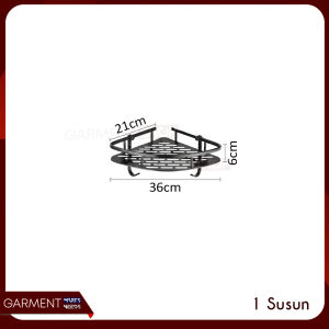 Rak Sudut Susun Tempel Dinding Kamar Mandi Tempat Sabun Shampo Skincare Stainlees Steel Anti Karat