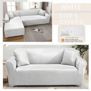 【PH STOCK & COD] Sofa Cover Stretchable Plain Color Universal Armless 1/2/3/4 Seater L Shape Elastic ﻿ ﻿