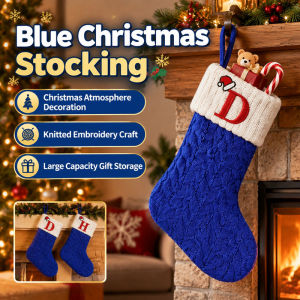 Christmas Candy Socks/Blue Stocking For Christmas/Christmas Decoration/Festive Design Candy Theme/Holiday Decor