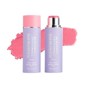 Naked Sundays SPF 50 Glow Balm Multi-Tasking Blush Stick Dusty Rose Multi-Tasking for Cheeks Lips & Eyes Broad Spectrum Sunscreen Zinc Oxide 8g