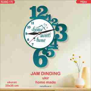 RC - 180 Jam Dinding Ukir Sweet Home Hiasan dingding Ruang tamu/ kamar tidur/Dll