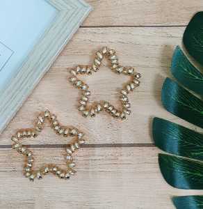 Ikat Rambut Spiral Kabel Candy - Aksesoris Kunciran Motif Bintang - Karet Hair Band Telpon