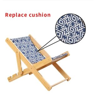 Lovinland Pet Cat Chair No Assembly Required 4-Gear Adjustable Cat Sisal Lounge Chair Breathable Canvas Chair Natural Wooden Cat Chair for Indoor Cats Beach Chair for Small Pet