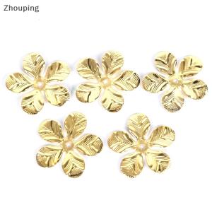 【ZP】 Cute Jewerry 50 cái bộ cổ điển kim loại hoa Filigree Slice Charms trang sức DIY Craft phát hiện