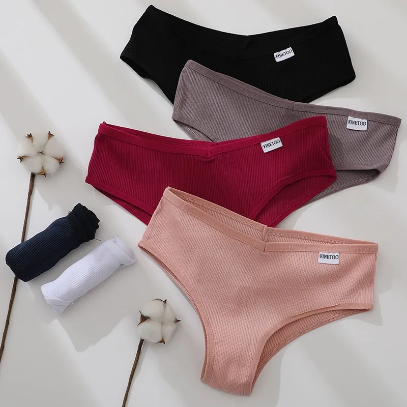 AllOfMe 3Pcs/Set Cotton Panties for Women Plus Size Underpants