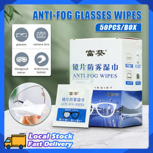 Anti-Fog Lens Wet Wipes (50pcs/Box) Disposable Eyeglasses Cleaning Dust Remover Phone Screen Clear Vision Mirror Defogger Glasses Wipes