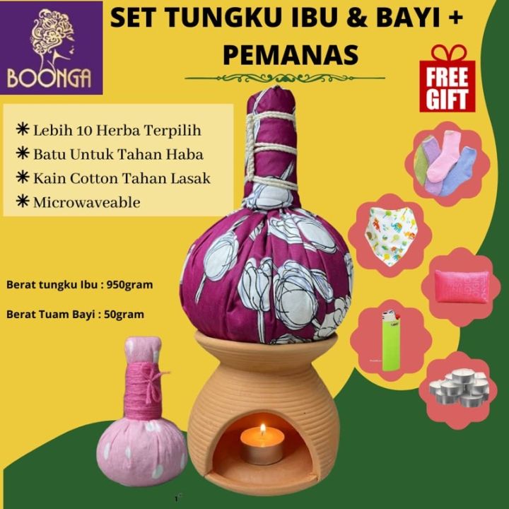 TUNGKU IBU HERBA BATU + GARAM (1.1kg)UNTUK IBU BERSALIN BY BOONGA MAK ...