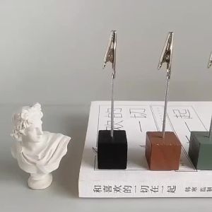 Wooden Memo Clip Alligator Iron Clip Design Photo Card Clip Office Stationery Storage Artifact