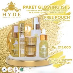 HYDE SKINCARE PAKET GLOWING ISI 5 SERUM ( FREE POUCH ) / HYDE BEAUTY SKINCARE 0RI BP0M / HYDE 0RIGINAL