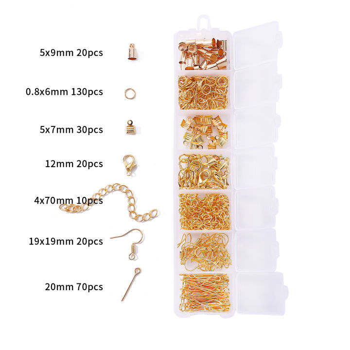 About 300pcs/set Gold/Silver Metal Parts Mix Set Open Jump For DIY