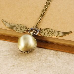SIXIS dây chuyền cánh lớn Đồng hồ bỏ túi Harry Potter Nắp lật Cổ điển Đồng hồ kỷ niệm Phong cách retro Hợp kẽm Đồng hồ đeo cổ Quà tặng