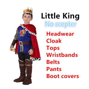 Children King Prince Costume For Kids Boys Cosplay Halloween Birthday Fancy Party Dress