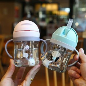 Sippy Cup For Baby Kids Straw Cup Feeding Nursing Water Juice Bottle Handle Water Tumbler Cup