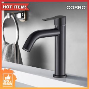 CORRO Bathroom Black Basin Tap Bathroom Faucet Wash Basin Sink Bath Tap Cold Basin Tap
