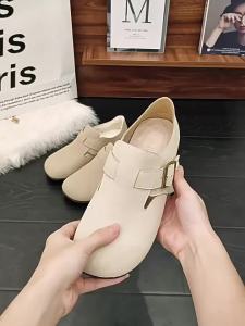 Boken shoes 2025 New Spring and Autumn Soft Sole Flat Shoes Slip-On Warm Womens Shoes 33-43 Large Size Shoes