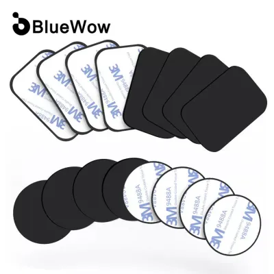 BlueWow TP05แผ่นโลหะแม่เหล็กสำหรับเจ้าของรถโทรศัพท์แม่เหล็กสากลแผ่นเหล็กสติ๊กเกอร์ยืนโทรศัพท์มือถือผู้ถือแม่เหล็กเมา
