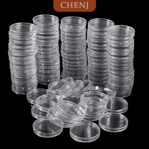 [COD] CHENJ 100pcs 27mm Coin Holder แคปซูล Storage Case แสดงกล่องจอแสดงผลรอบ