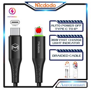 MCDODO Cable Type C to iP 36W Auto Disconnect USB PD Data Original With LED Cabel