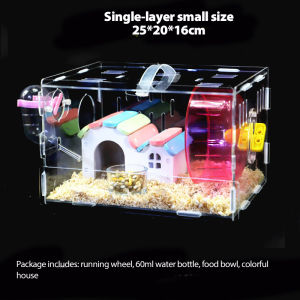 Double-layer Large Hamster House Acrylic Pet Transparent Super Large Villa Guinea Pig Basic Cage Toy Supplies Package Nest