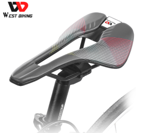 WEST BIKING Bike Saddle Racing MTB Road Bicycle Seat Hollow Breathable Soft Bicycle Cushion PVC Waterproof Cycling Saddle Bike Accessories