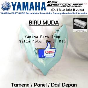 Dasi Depan Tameng Panel Cover Front All New Aerox Connected Dull Blue Solid Biru Muda Asli Yamaha