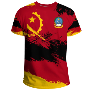 [Local Stock] HBESTY Halloween Christmas Summer 3D Printed T Shirts Crew Neck Short Sleeves Casual Tops Streetwear Loose Tee Shirt Angola Coat of Arms T-shirt for Men