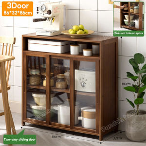 【On Hand】Bamboo Kitchen Storage Cabinet Kitchen Cabinet Hanging Cabinet Kitchen Island Table Counter