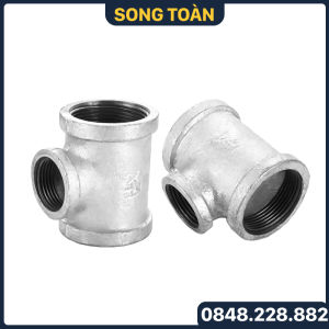Tê Giảm Ren Trong Kích Thước 21 27 34 42 49 60 Sắt Mạ Kẽm | Kết Nối Chắc Chắn