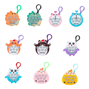 Electronic Keychain Handheld Console Puzzle Game Press Bubble Toy Decompression Push Bubble Game Toy Child Anxiety Gift