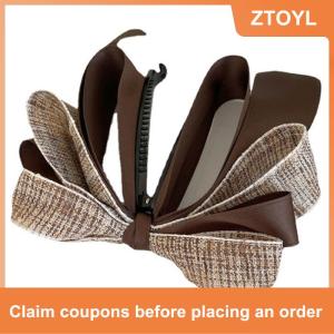 【ZTOYL】 2022 New Ribbon Bow Chuối Clip Dễ Thương Ngọc Trai Tóc Pins Barrette Phụ Nữ Phụ Kiện Tóc Thời Trang Màu Rắn Thanh Lịch Tóc Claw