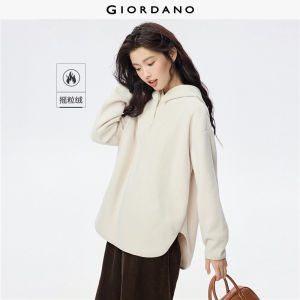 Giordano Women Interlock polar fleece loose hoodie Free Shipping 05322802