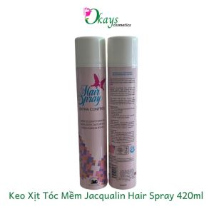 Keo xịt tóc Jacqualin Hair Spray OK033 gôm xịt tóc cứng mềm nhanh khô giúp tạo kiểu tóc tự nhiên