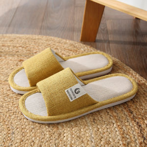 [Free Shipping] WomenS Summer Home Indoor Non-Slip Floor Slippers Suitable For All Seasons MenS Spring And Autumn Home Linen Slippers Cotton And Linen Fabric